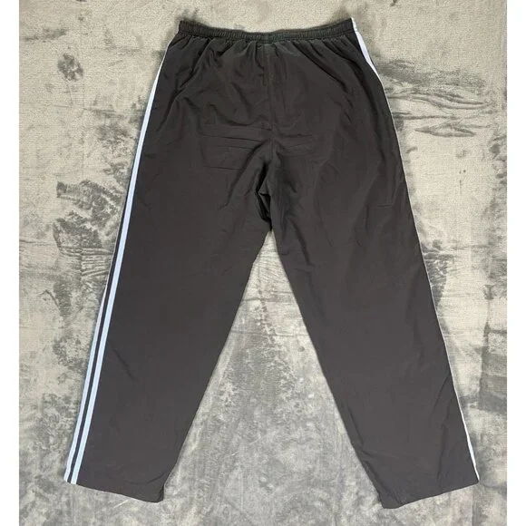 Adidas Windbreaker Track Pants Men's L Black Blue Ankle Zip 228165 - Picture 3 of 9